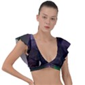 Fantasy Pyramid Mystic Space Plunge Frill Sleeve Bikini Top View1