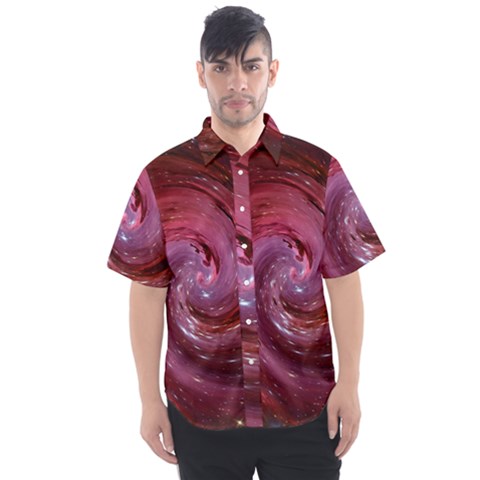 Galaxy Fog Kosmus Universe Men s Short Sleeve Shirt by Wegoenart