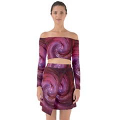 Galaxy Fog Kosmus Universe Off Shoulder Top With Skirt Set by Wegoenart