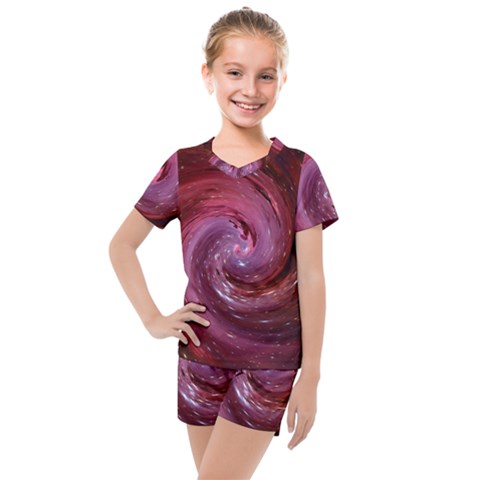 Galaxy Fog Kosmus Universe Kids  Mesh Tee And Shorts Set by Wegoenart