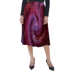 Galaxy Fog Kosmus Universe Classic Velour Midi Skirt  by Wegoenart