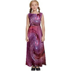 Galaxy Fog Kosmus Universe Kids  Satin Sleeveless Maxi Dress by Wegoenart