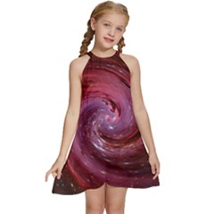 Galaxy Fog Kosmus Universe Kids  Halter Collar Waist Tie Chiffon Dress