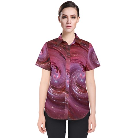 Galaxy Fog Kosmus Universe Women s Short Sleeve Shirt by Wegoenart