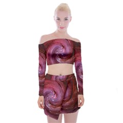 Galaxy Fog Kosmus Universe Off Shoulder Top With Mini Skirt Set by Wegoenart