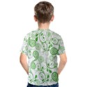 Paisley Floral Green Background Kids  Cotton Tee View2