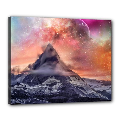 Mountain Cosmos Universe Nature Canvas 20  X 16  (stretched) by Wegoenart