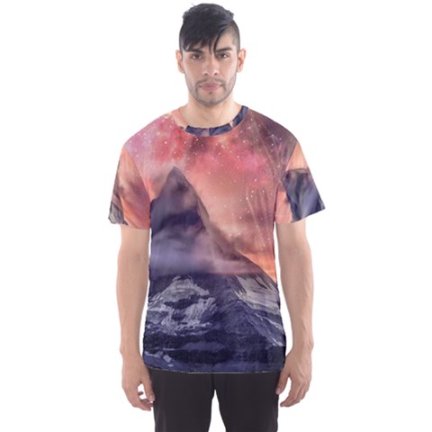 Mountain Cosmos Universe Nature Men s Sport Mesh Tee by Wegoenart