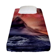 Mountain Cosmos Universe Nature Fitted Sheet (single Size) by Wegoenart