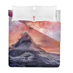 Mountain Cosmos Universe Nature Duvet Cover Double Side (full/ Double Size) by Wegoenart