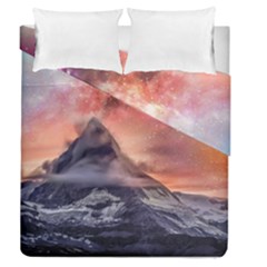 Mountain Cosmos Universe Nature Duvet Cover Double Side (queen Size) by Wegoenart