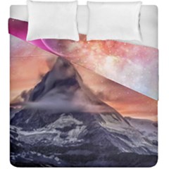 Mountain Cosmos Universe Nature Duvet Cover Double Side (king Size) by Wegoenart