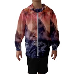 Mountain Cosmos Universe Nature Kids  Hooded Windbreaker by Wegoenart