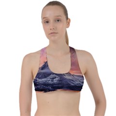 Mountain Cosmos Universe Nature Criss Cross Racerback Sports Bra by Wegoenart