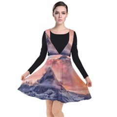 Mountain Cosmos Universe Nature Plunge Pinafore Dress by Wegoenart