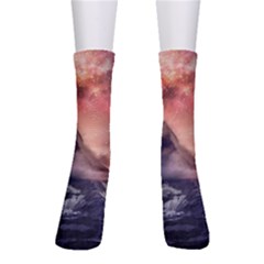 Mountain Cosmos Universe Nature Crew Socks by Wegoenart