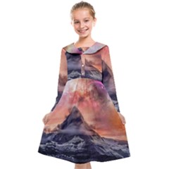 Mountain Cosmos Universe Nature Kids  Midi Sailor Dress by Wegoenart