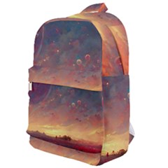 Fantasy World Red Bubbles Landscape Classic Backpack by Wegoenart