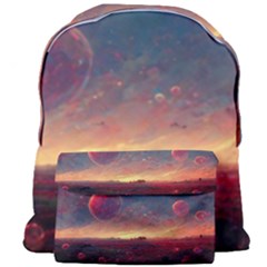 Fantasy World Red Bubbles Landscape Giant Full Print Backpack by Wegoenart