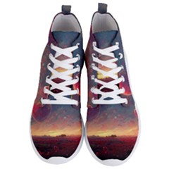 Fantasy World Red Bubbles Landscape Men s Lightweight High Top Sneakers by Wegoenart