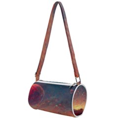 Fantasy World Red Bubbles Landscape Mini Cylinder Bag by Wegoenart