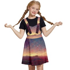 Fantasy World Red Bubbles Landscape Kids  Apron Dress