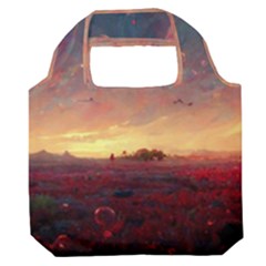 Fantasy World Red Bubbles Landscape Premium Foldable Grocery Recycle Bag by Wegoenart