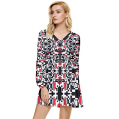 A-new-light Tiered Long Sleeve Mini Dress