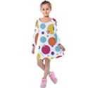 Background Polka Dot Kids  Long Sleeve Velvet Dress View1