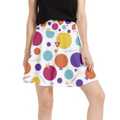 Background Polka Dot Waistband Skirt by Ravend