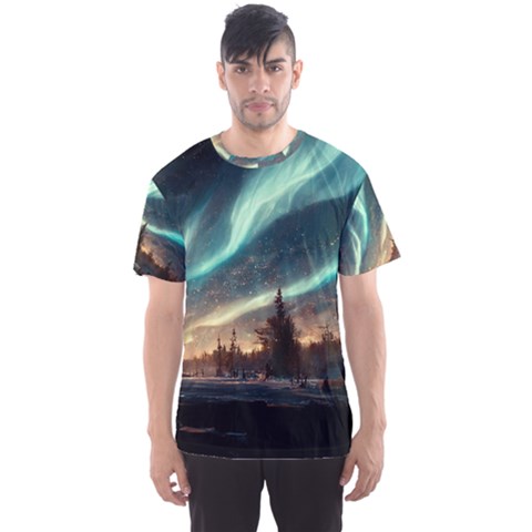 Northern Light North Sky Night Men s Sport Mesh Tee by Ravend