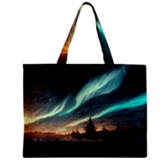 Northern Light North Sky Night Zipper Mini Tote Bag by Ravend