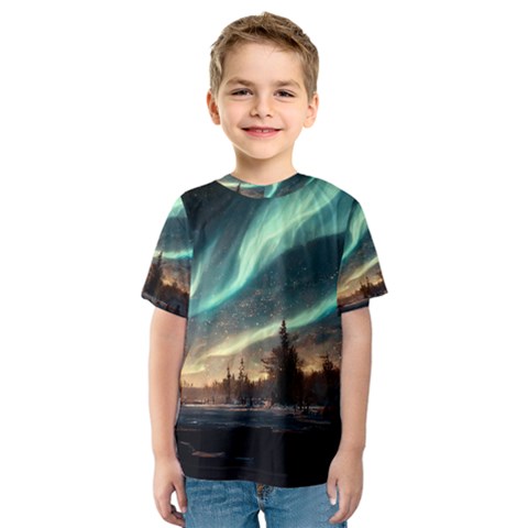 Northern Light North Sky Night Kids  Sport Mesh Tee by Ravend