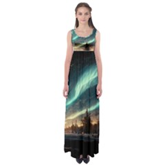 Northern Light North Sky Night Empire Waist Maxi Dress by Ravend