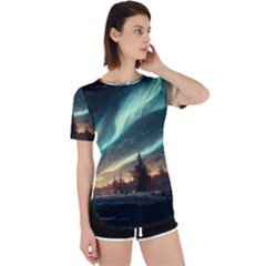 Northern Light North Sky Night Perpetual Short Sleeve T-shirt by Ravend