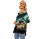 Northern Light North Sky Night Off Shoulder Chiffon Pocket Shirt View2