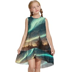 Northern Light North Sky Night Kids  Frill Swing Dress by Ravend