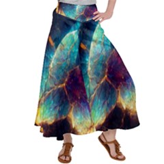 Abstract Galactic Wallpaper Satin Palazzo Pants by Ravend