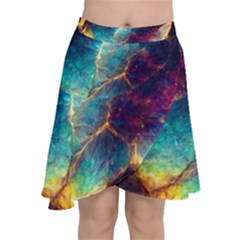 Abstract Galactic Wallpaper Chiffon Wrap Front Skirt by Ravend