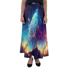 Abstract Galactic Wallpaper Flared Maxi Skirt by Ravend