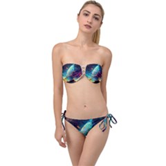 Abstract Galactic Wallpaper Twist Bandeau Bikini Set by Ravend