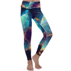 Abstract Galactic Wallpaper Kids  Lightweight Velour Classic Yoga Leggings by Ravend