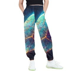 Abstract Galactic Wallpaper Kids  Elastic Waist Pants by Ravend