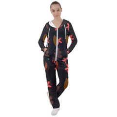 Flower Leaves Background Floral Women s Tracksuit by Ravend