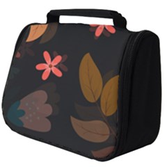 Flower Leaves Background Floral Full Print Travel Pouch (big) by Ravend