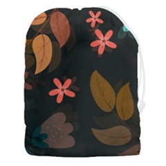 Flower Leaves Background Floral Drawstring Pouch (3xl) by Ravend