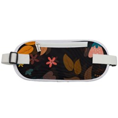 Flower Leaves Background Floral Rounded Waist Pouch