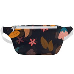 Flower Leaves Background Floral Waist Bag  by Ravend