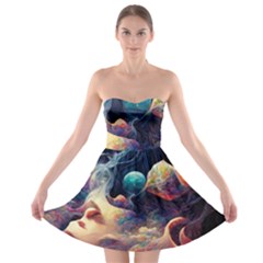 Quantum Physics Dreaming Lucid Strapless Bra Top Dress by Ravend