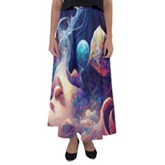 Quantum Physics Dreaming Lucid Flared Maxi Skirt by Ravend